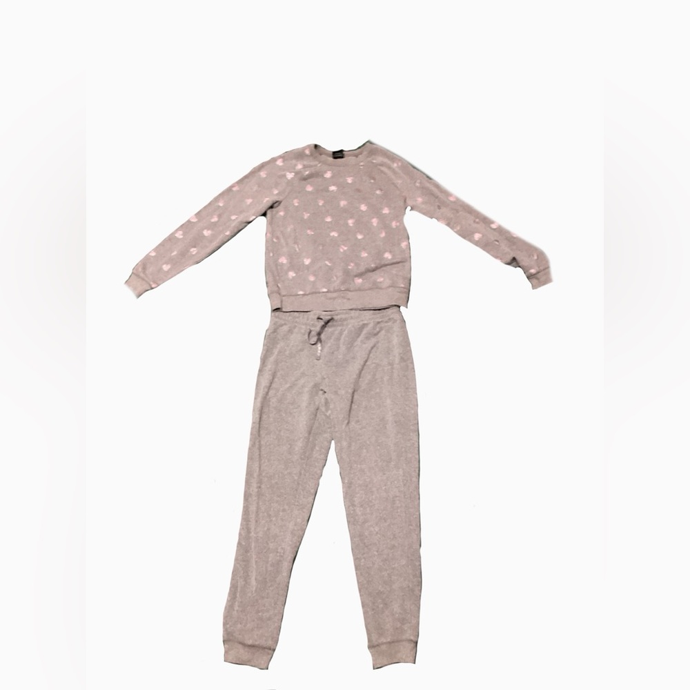 Girls Athletic Works size XL gray (with) pink sweatsuit